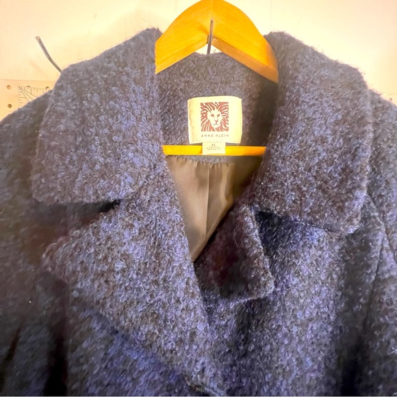 Anne Klein Women’s Wool/Polyester Blend Coat, Size XL, Cobalt Blue/Black. - Picture 4 of 13